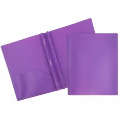 JAM Paper Plastic 2 Pocket POP Folders with Clasps, 12ct. Purple
