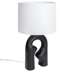 Hello Honey&reg; 24" Abstract Sculptural Table Lamp with Drum Shade Black