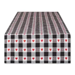 DII&reg; 108" Hearts Dobby Check Table Runner