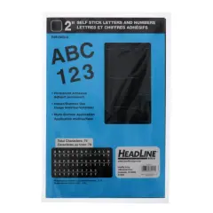 Headline Sign&reg; Black Helvetica Capital Letters Vinyl Stickers, 2''