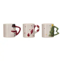 Hello Honey&reg; 3.5" Stoneware Holiday Mug with Shaped Handle Set