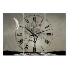 Designart Inevitable Large Cottage 3 Panel Wall Clock