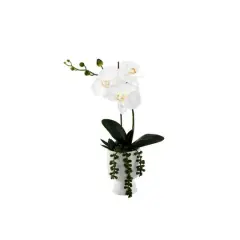 Flora Bunda&reg; 16" Real- Touch Orchid In Ceramic Pot