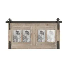 4 Opening Natural 4" x 6" Wood Farmhouse Frame