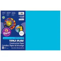 Tru-Ray&reg; 12" x 18" Construction Paper, 3 Packs of 50 Atomic Blue