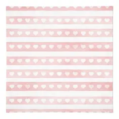 Simple Watercolor Stripe Heart Beverage Napkin