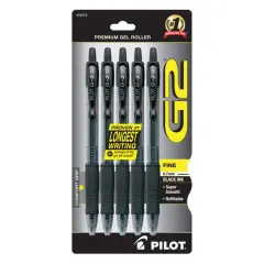 Pilot&reg; G2 Black Retractable Gel Ink Rolling Ball Pen Set