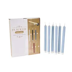 11" Flameless Wax Candles with Remote Control, 6ct. Light Blue