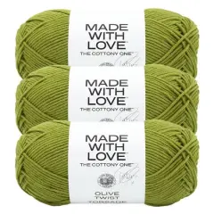 3 Pack Lion Brand&reg; Tom Daley Made with Love&trade; The Cottony One&trade; Yarn Olive Twist