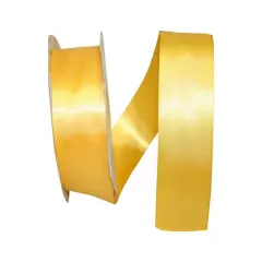 JAM Paper 1.5"x 50yd. Double Face Satin Ribbon Yellow Gold