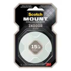 3M Scotch Mount&trade; Indoor Double-Sided Mounting Tape, 1/2" x 80"