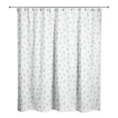 Daisy Pattern Shower Curtain Blue