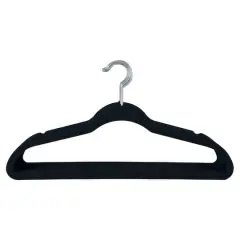 Simplify Super Slim Velvet Huggable Hangers, 10ct. Black