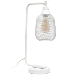 Lalia Home 19" Industrial Mesh Desk Lamp White