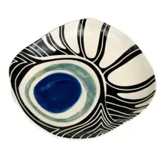 Hello Honey&reg; 12.25" Abstract Azure Stoneware Plate