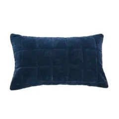 Hello Honey&reg; 20" Quilted Velvet Lumbar Pillow Cover Blue