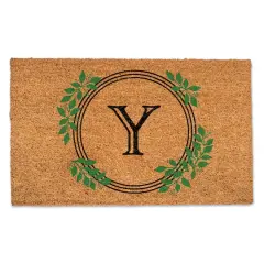 Laurel Circle Monogram Door Mat Y