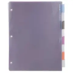 JAM Paper 8.5" x 11" 8-Tab Plastic Index Tab Dividers, 6 Pack