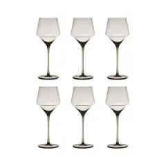 Hello Honey&reg; 12oz. Long Stem Smokey Wine Glasses, 6ct.