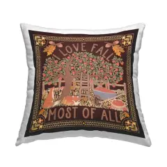 Stupell Industries Love Fall on Brown Decorative Printed Throw Pillow