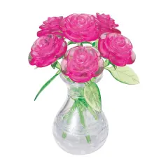 BePuzzled&reg; Original 3D Crystal Puzzle&trade; Pink Roses in a Vase 47 Piece Puzzle