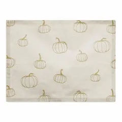 Mustard Yellow Mini Pumpkin Pattern Cotton Twill Placemat