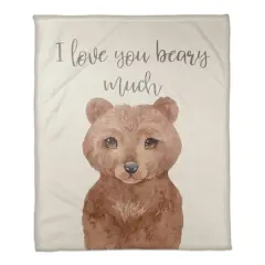 I Love Your Beary Much 50" x 60" Coral Fleece Blanket