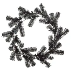 24" Unlit Pine Work Wreath Black