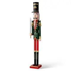 Glitzhome&reg; 3.5ft. Wooden Christmas Soldier Nutcracker
