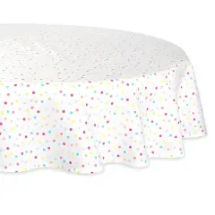 DII&reg; 70" Round Multicolor Polka Dots Print Tablecloth
