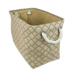 DII&reg; Large Lattice Rectangle Burlap Bin Gray