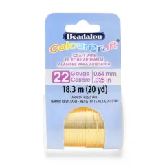 Beadalon&reg; ColourCraft&reg; 22 Gauge Silver Plated Gold Color Wire