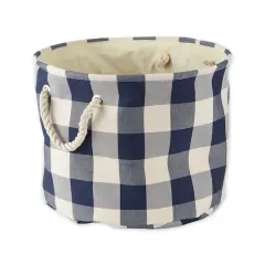 DII&reg; Medium Buffalo Check Round Storage Bin Navy/Off White