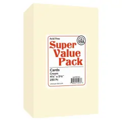PA Paper&trade; Accents Super Value Pack Cards, 4.25" x 5.5" Cream