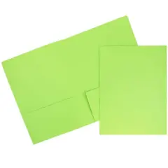 JAM Paper Premium Matte 2-Pocket Folders, 6ct. Lime Green