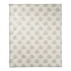 Blooming Bush Coral Fleece Blanket White