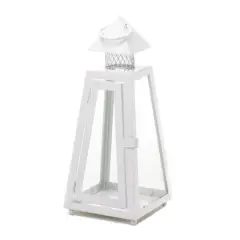 11.5" White Summit Candle Lantern