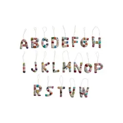 Hello Honey&reg; 4.5" Handmade Wool Felt Alphabet Ornament Set with Embroidery