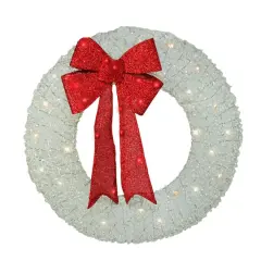36" Red & White LED Wreath