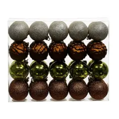 40 Pack 2.25" Forest Solid & Glitter Shatterproof Ornaments by Ashland&reg;