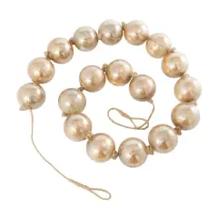 8ft. Extra Long Handmade Glass Beaded Garland with Tassels Brown