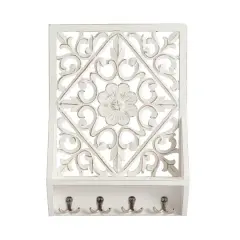 Habitat Decorative Vertical White Carved Wall Hanging