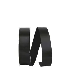 JAM Paper 3/8" x 100yd. Single Face Satin Allure Ribbon Black