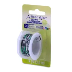 Artistic Wire&reg; 20 Gauge Multicolor Tarnish Resistant Colored Copper Craft Wire, 4yd. Silver/Black/Green