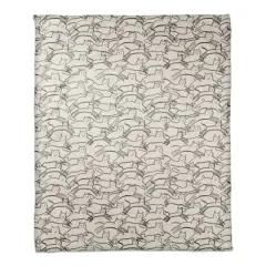 Leaping Cat Pattern II 50" x 60" Coral Fleece Blanket