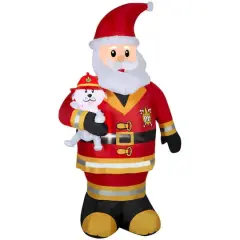 7ft. Airblown&reg; Inflatable Christmas Firefighter Santa