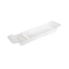 Bath Bliss White Expandable Non-Slip Bathtub Caddy