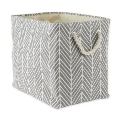 DII&reg; Large Gray Herringbone Rectangle Fabric Bin