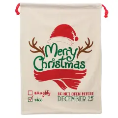 Personality Case&trade; 19" x 26" Red Scarf Cotton Christmas Drawstring Bag