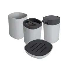 Bath Bliss White & Gray Contemporary Bathroom Set